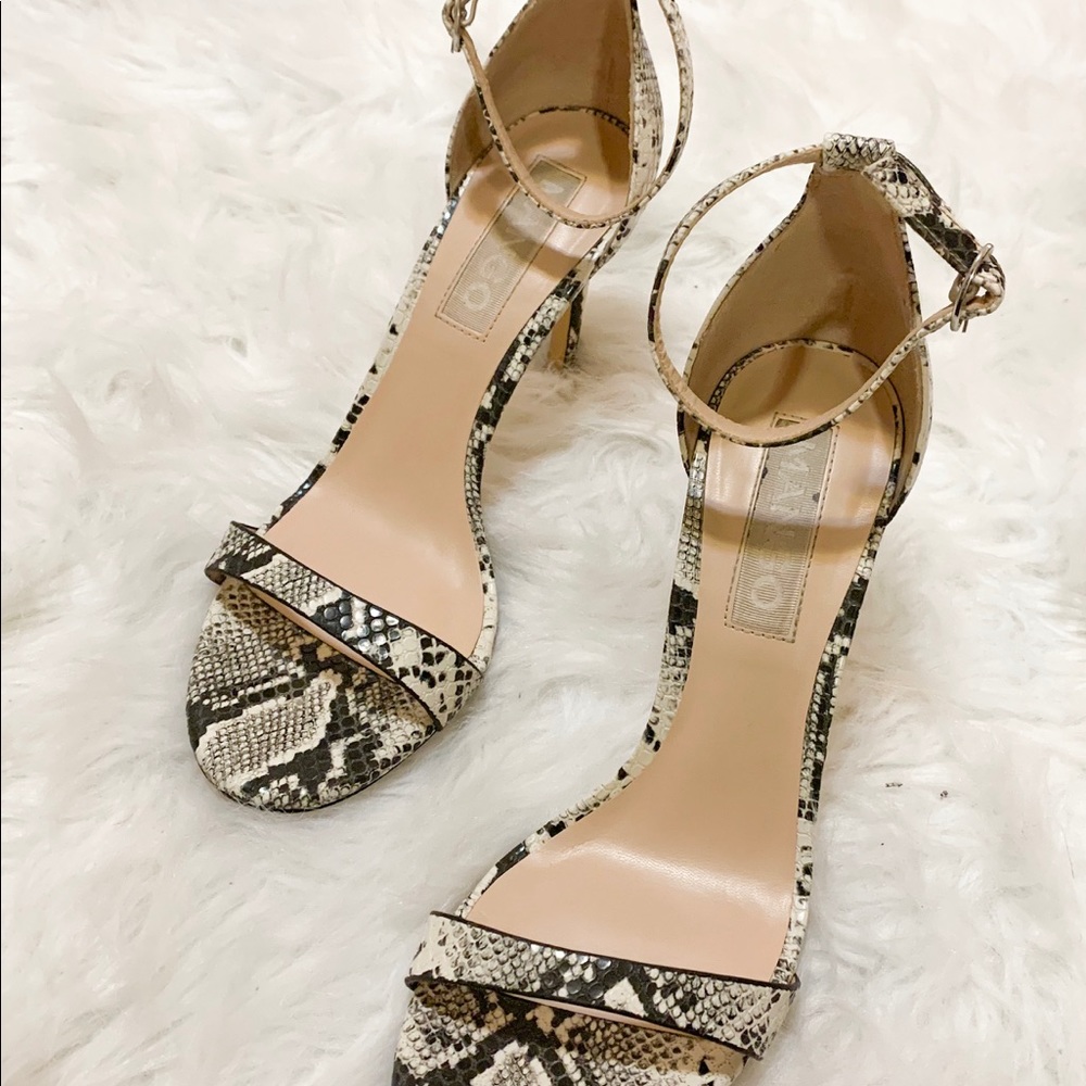 Snake-effect strap sandal